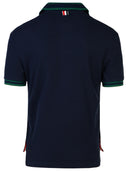 Thom Browne Navy Cotton Blend Polo Shirt