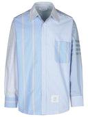 THOM BROWNE '4 bar' Camisa de algodón azul claro