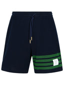 Thom Browne '4 Bar' Navy Cotton Bermuda Shorts