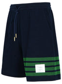 Thom Browne '4 Bar' Navy Cotton Bermuda Shorts