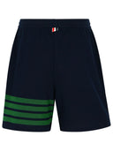 Thom Browne '4 Bar' Navy Cotton Bermuda Shorts
