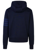 Thom Browne '4 bar' con cappuccio di cotone blu scuro
