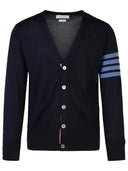 Thom Browne '4 Bar' Navy Wool Cardigan