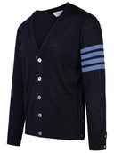 Thom Browne '4 Bar' Navy Wool Cardigan