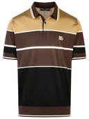 Dolce & Gabbana Brown Silk Polo Shirt