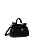 Dolce & Gabbana Medium 'Sicily' handtas in glanzende zwarte Lear