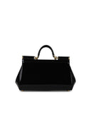 Dolce & Gabbana Medium 'Sicily' handtas in glanzende zwarte Lear