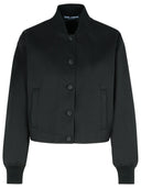 Dolce & Gabbana Black Polyester Blend Bomber Jacket