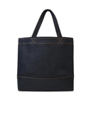 A.P.C. Large 'Shopping Axel' Navy Denim Bag