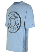 Maglietta di miscela di cotone azzurro di acne