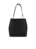 Tory Burch 'Mcgraw' Black Lear Bucket Bag