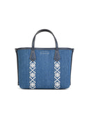 Tory Burch 'Shopping Perry' Double Handle Blue Denim Bag