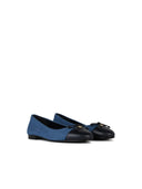 Tory Burch 'Matelassé' Balletto in miscela di denim blu