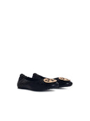 Tory Burch 'Claire' Black Shiny Lear Ballet Flats
