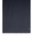 Salvatore Ferragamo Navy Cotton Blend Scarf