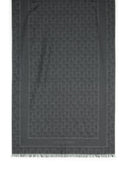 Salvatore Ferragamo Black Cotton Blend Scarf