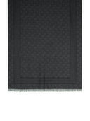 Salvatore Ferragamo Black Cotton Blend Scarf