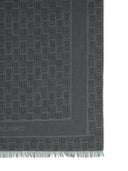 Salvatore Ferragamo Black Cotton Blend Scarf