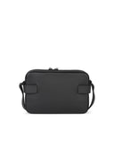 Salvatore Ferragamo 'Twins Zip' Black Lear Crossbody Bolse