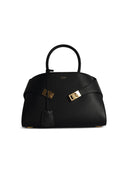 Salvatore Ferragamo 'Hug'Black Lear Bag