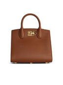 Salvatore Ferragamo 'Box' Mini Bag In Brown Lear