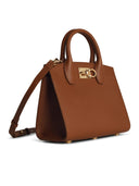 Salvatore Ferragamo 'Box' Mini Bag In Brown Lear