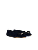 Salvatore Ferragamo 'Vanna' Blue Suede Ballet Flats