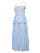 Self Portrait Light Blue Polyester Dress