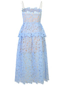 Self Portrait Light Blue Polyester Dress