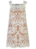 Self Portrait 'Guipure' White Polyester Dress