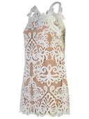 Self Portrait 'Guipure' White Polyester Dress