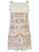 Self Portrait 'Guipure' White Polyester Dress
