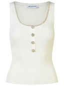 Self Portrait White Viscose Blend Top