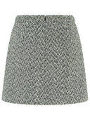 Self -ritratto Gonna di miscela in poliestere nera "a spina di pesce"