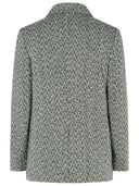 Self Portrait 'Herringbone' Black Polyester Blend Blazer