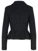 Veste de mélange en polyester noir autoportrait «Peplum»