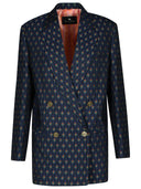 Etro Blue Wool Blend Blazer