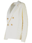 Max Mara 'Micio' White Wool Blend Cardigan