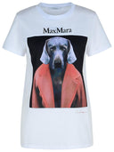 Max mara 'cipria' t-shirt en coton blanc