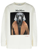Max Mara 'Bacco' White Cotton Blend Sweatshirt