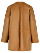 Max Mara 'Santos' reversible de piel de oveja de oveja marrón