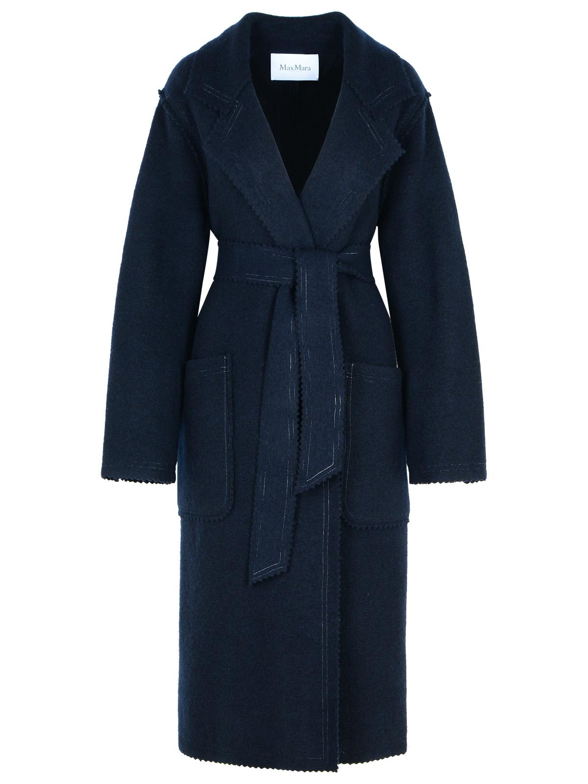 Max Mara 'Jene' Dark Blue Cashmere Blend Coat