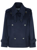 Max Mara 'Laveno' Blue Wool Blend Coat