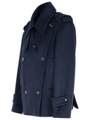 Max Mara 'Laveno' Blue Wool Blend Coat