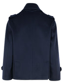 Max Mara 'Laveno' Blue Wool Blend Coat