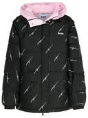 Msgm Black Polyester Down Jacket