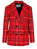 Msgm 'sjekk' rød bomullsblanding blazer