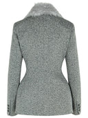 MSGM Grey Wool Blend Blazer