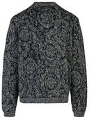 Versace „Barocco” Black Cotton Blend Sweter