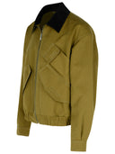 Versace Bomber Jacket In Green Cotton